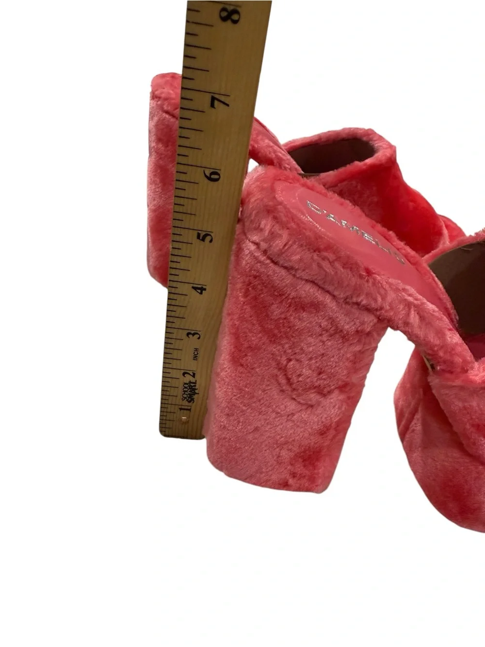 Ravina Perfectly Pink Short Faux Fur Platform Sandals Lulus D’Amelio NEW 9.5/10
